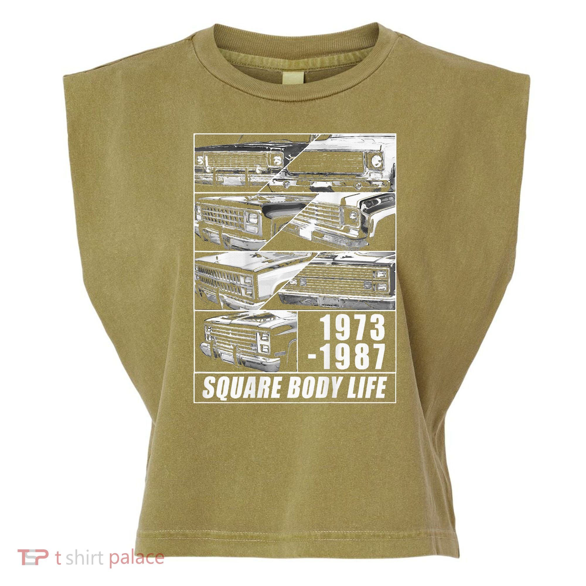 1973 1987 Square Body Truck Squarebody Garment-Dyed Women's Muscle Tee