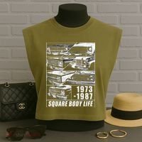 1973 1987 Square Body Truck Squarebody Garment-Dyed Women's Muscle Tee thumb 3