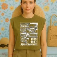 1973 1987 Square Body Truck Squarebody Garment-Dyed Women's Muscle Tee thumb 4