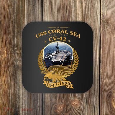 1947 1990 Uss Coral Sea Cv43 Coaster