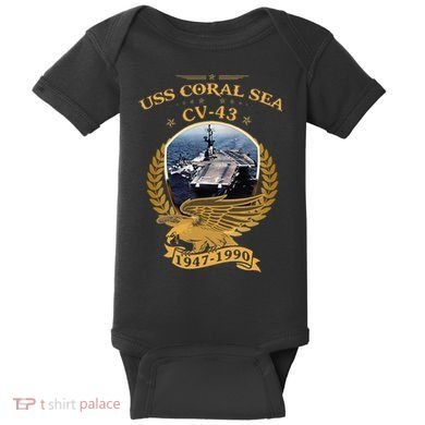 1947 1990 Uss Coral Sea Cv43 Baby Bodysuit