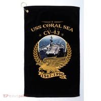 1947 1990 Uss Coral Sea Cv43 Golf Towel thumb 0