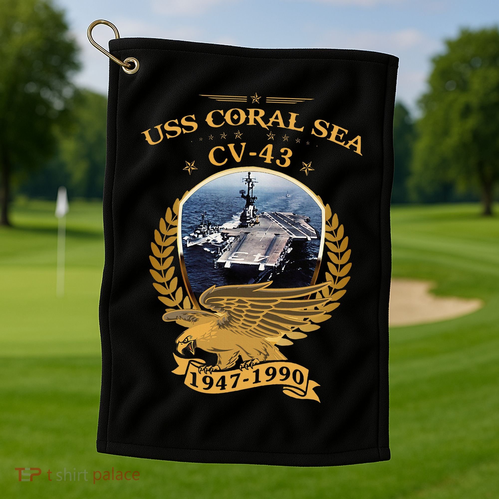 1947 1990 Uss Coral Sea Cv43 Golf Towel