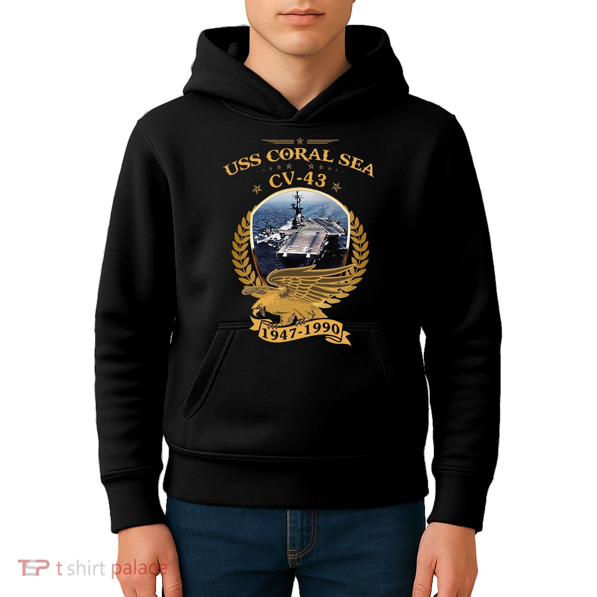 1947 1990 Uss Coral Sea Cv43 Kids Hoodie