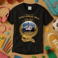 1947 1990 Uss Coral Sea Cv43 Kids T-Shirt thumb 3