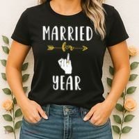 1st 1 Year Wedding Anniversary Gift Married Husband Wife Women's T-Shirt thumb 2