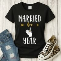 1st 1 Year Wedding Anniversary Gift Married Husband Wife Women's T-Shirt thumb 3