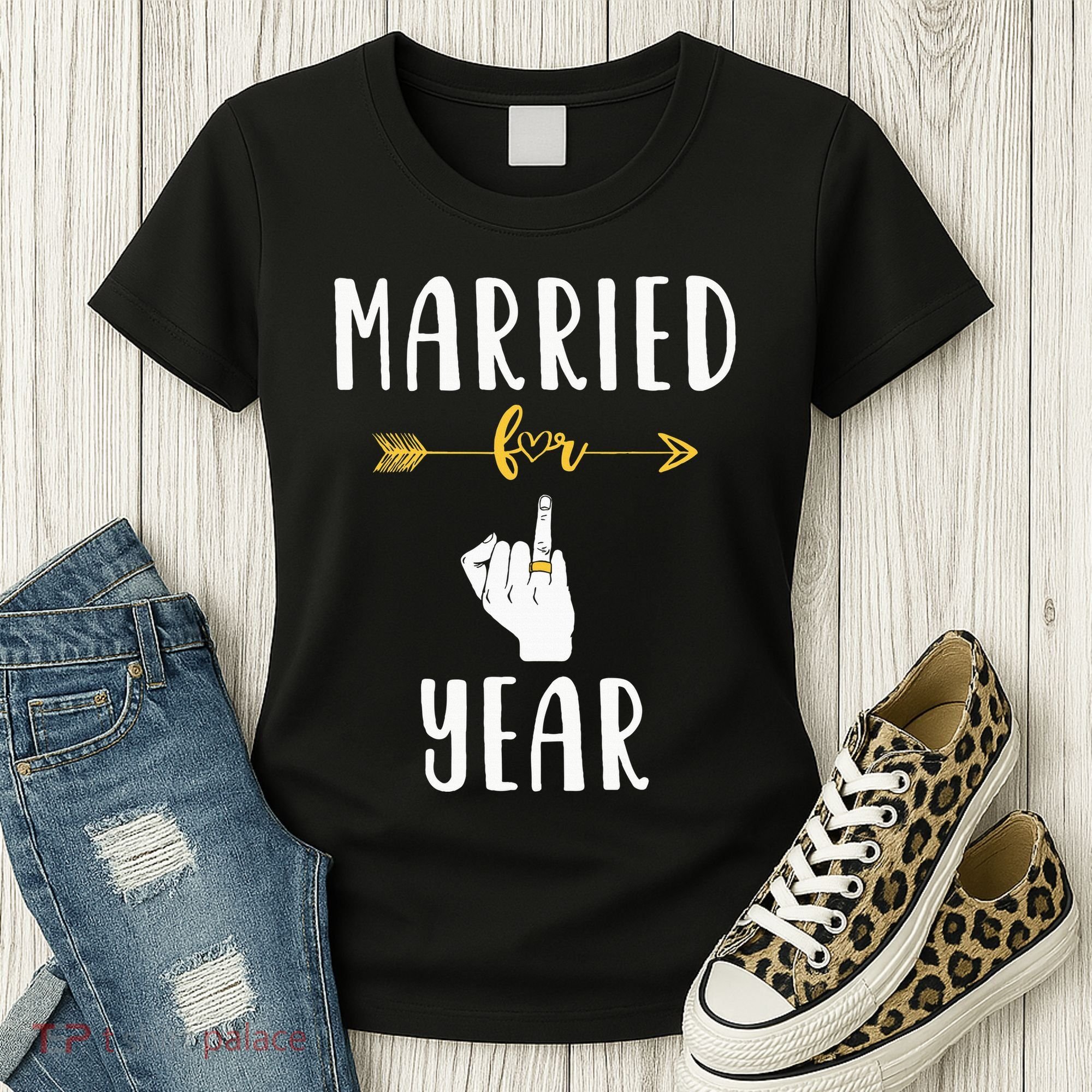 1st 1 Year Wedding Anniversary Gift Married Husband Wife Women's T-Shirt
