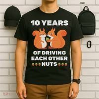 10th 10 Year Tin Wedding Anniversary Funny Couple Him Her T-Shirt thumb 6