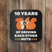 10th 10 Year Tin Wedding Anniversary Funny Couple Him Her Coaster thumb 0