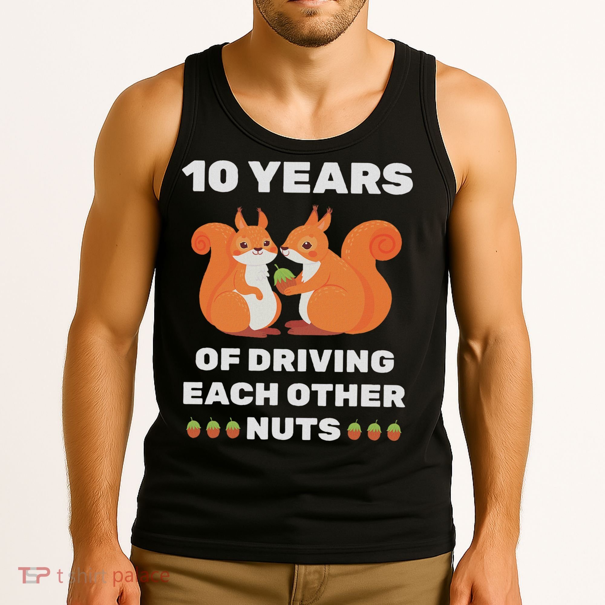 10th 10 Year Tin Wedding Anniversary Funny Couple Him Her Tank Top