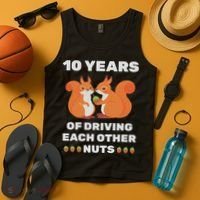 10th 10 Year Tin Wedding Anniversary Funny Couple Him Her Tank Top thumb 4