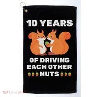10th 10 Year Tin Wedding Anniversary Funny Couple Him Her Golf Towel thumb 0