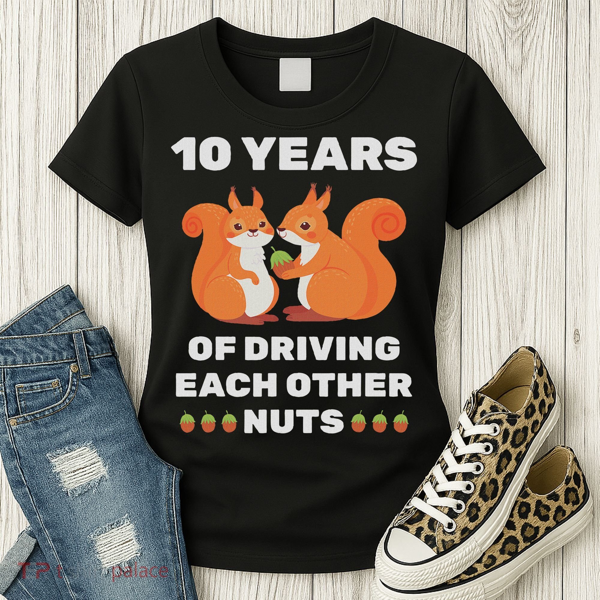 10th 10 Year Tin Wedding Anniversary Funny Couple Him Her Women's T-Shirt