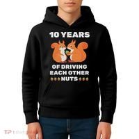 10th 10 Year Tin Wedding Anniversary Funny Couple Him Her Kids Hoodie thumb 4