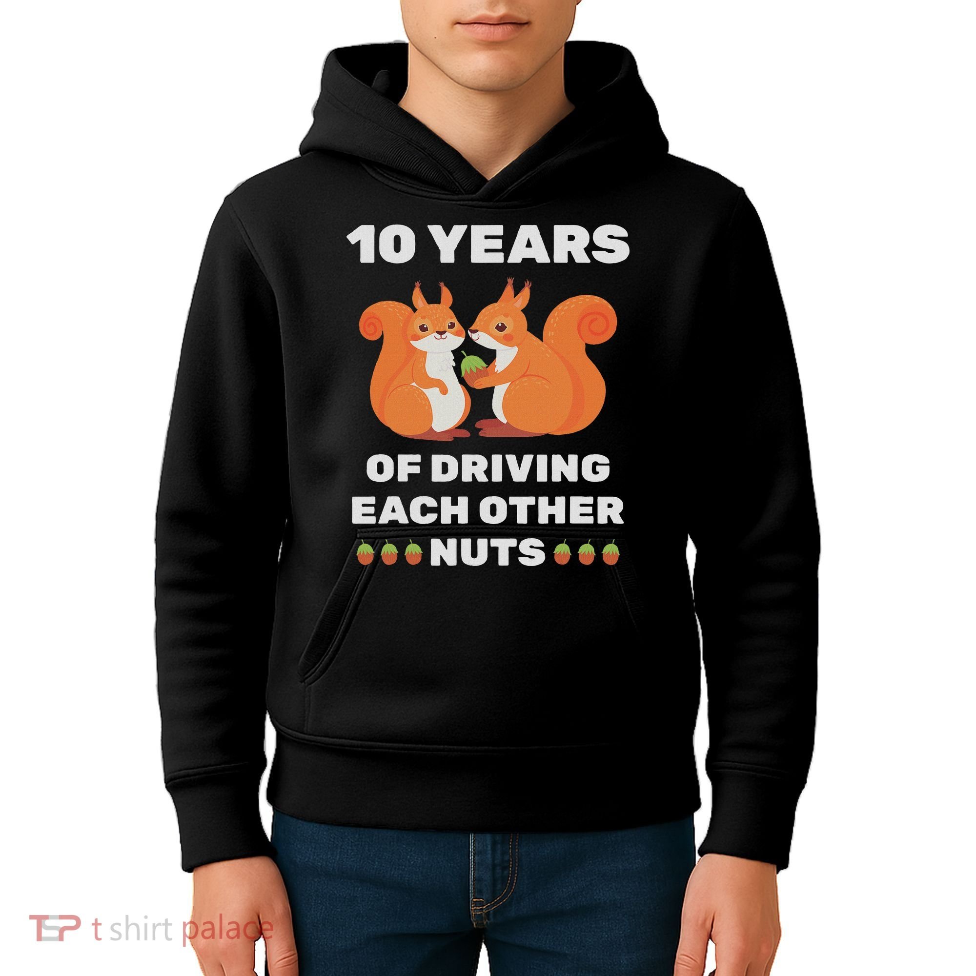 10th 10 Year Tin Wedding Anniversary Funny Couple Him Her Kids Hoodie