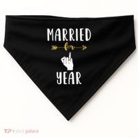 1st 1 Year Wedding Anniversary Gift Married Husband Wife USA-Made Doggie Bandana thumb 0