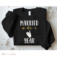 1st 1 Year Wedding Anniversary Gift Married Husband Wife Sweatshirt thumb 2