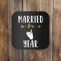 1st 1 Year Wedding Anniversary Gift Married Husband Wife Coaster thumb 0