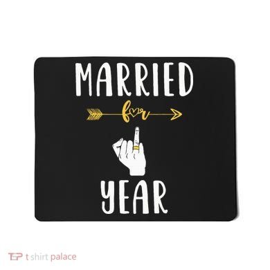 1st 1 Year Wedding Anniversary Gift Married Husband Wife Mousepad