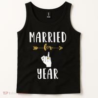 1st 1 Year Wedding Anniversary Gift Married Husband Wife Tank Top thumb 2