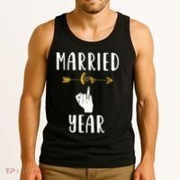 1st 1 Year Wedding Anniversary Gift Married Husband Wife Tank Top thumb 3