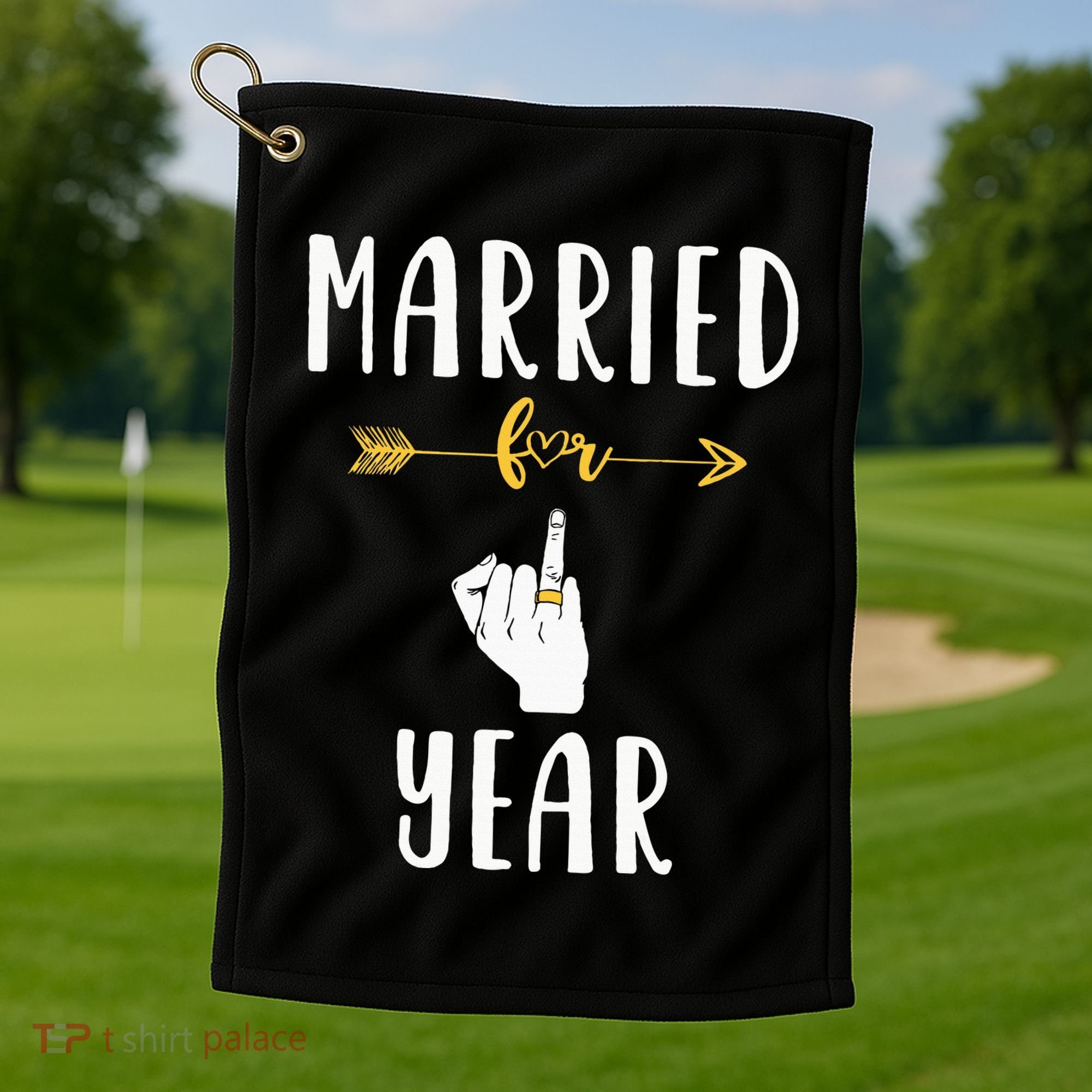 1st 1 Year Wedding Anniversary Gift Married Husband Wife Golf Towel