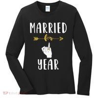 1st 1 Year Wedding Anniversary Gift Married Husband Wife Women's Long Sleeve Shirt thumb 0