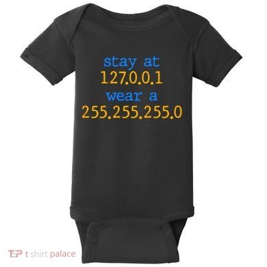 127.0.0.1 255.255.255.0 Code Stay At Home Wear A Face Mask Baby Bodysuit