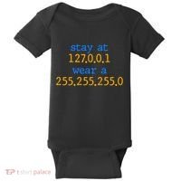 127.0.0.1 255.255.255.0 Code Stay At Home Wear A Face Mask Baby Bodysuit thumb 0