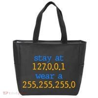 127.0.0.1 255.255.255.0 Code Stay At Home Wear A Face Mask Tote Bag thumb 0
