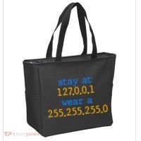127.0.0.1 255.255.255.0 Code Stay At Home Wear A Face Mask Tote Bag thumb 2