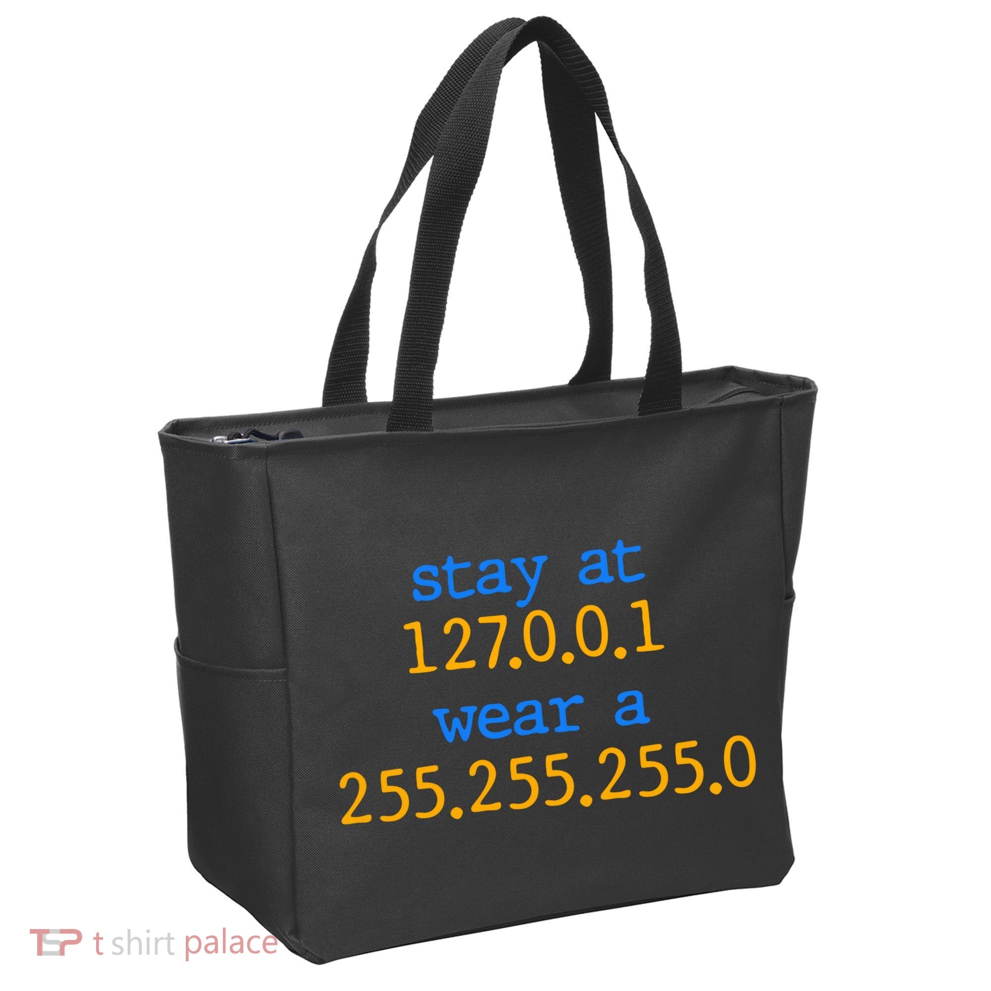 127.0.0.1 255.255.255.0 Code Stay At Home Wear A Face Mask Tote Bag