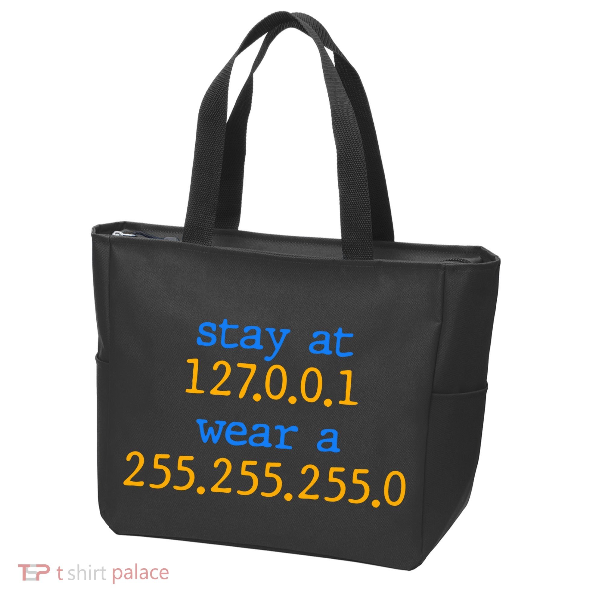 127.0.0.1 255.255.255.0 Code Stay At Home Wear A Face Mask Tote Bag