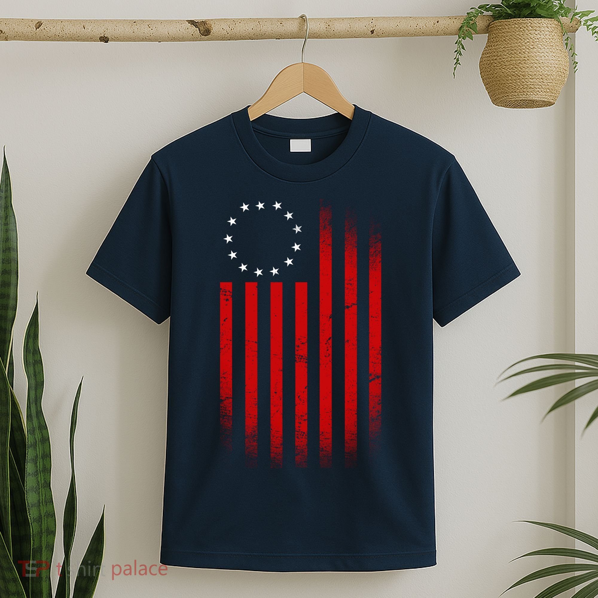 13 Colonies Betty Ross Vintage Flag T-Shirt