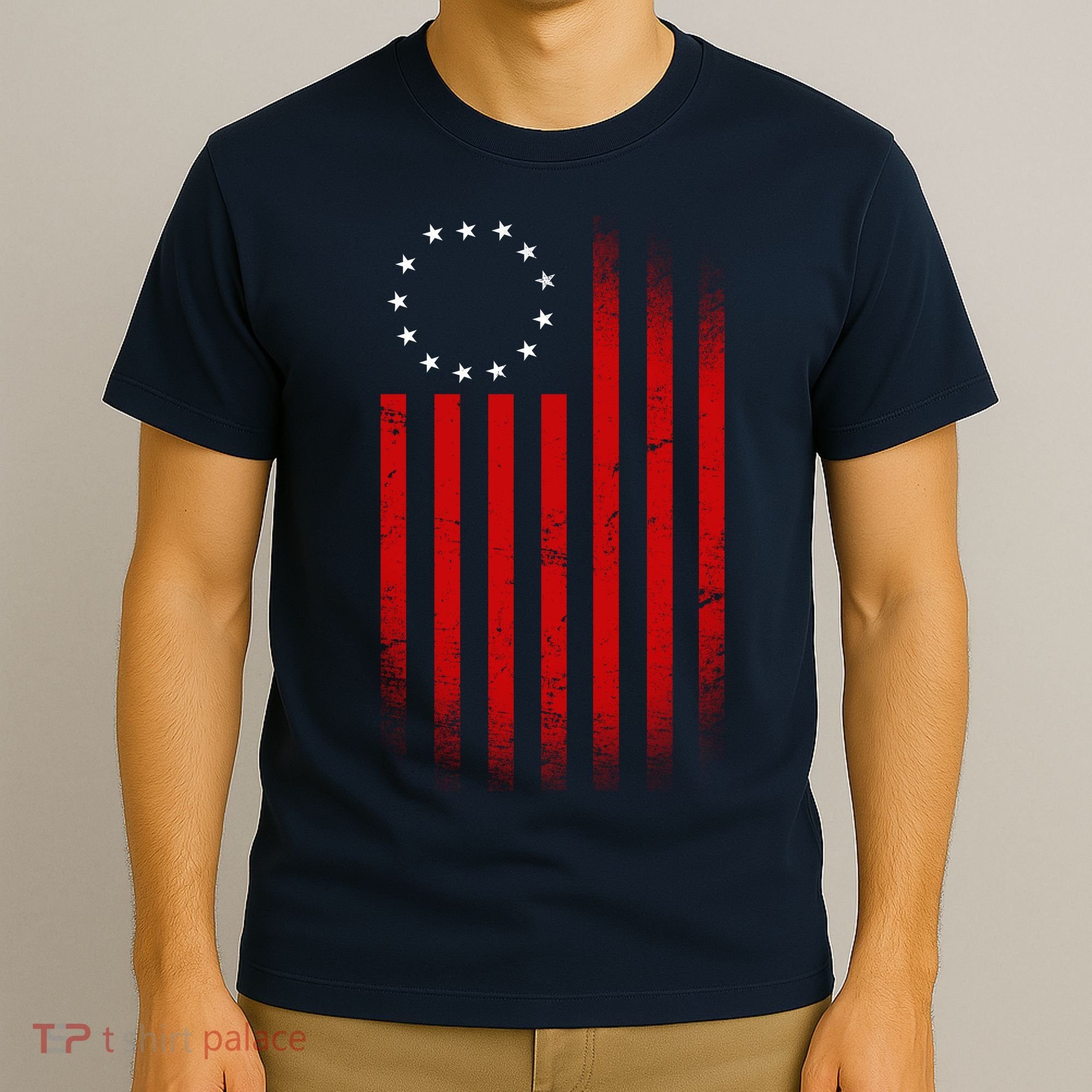 13 Colonies Betty Ross Vintage Flag T-Shirt