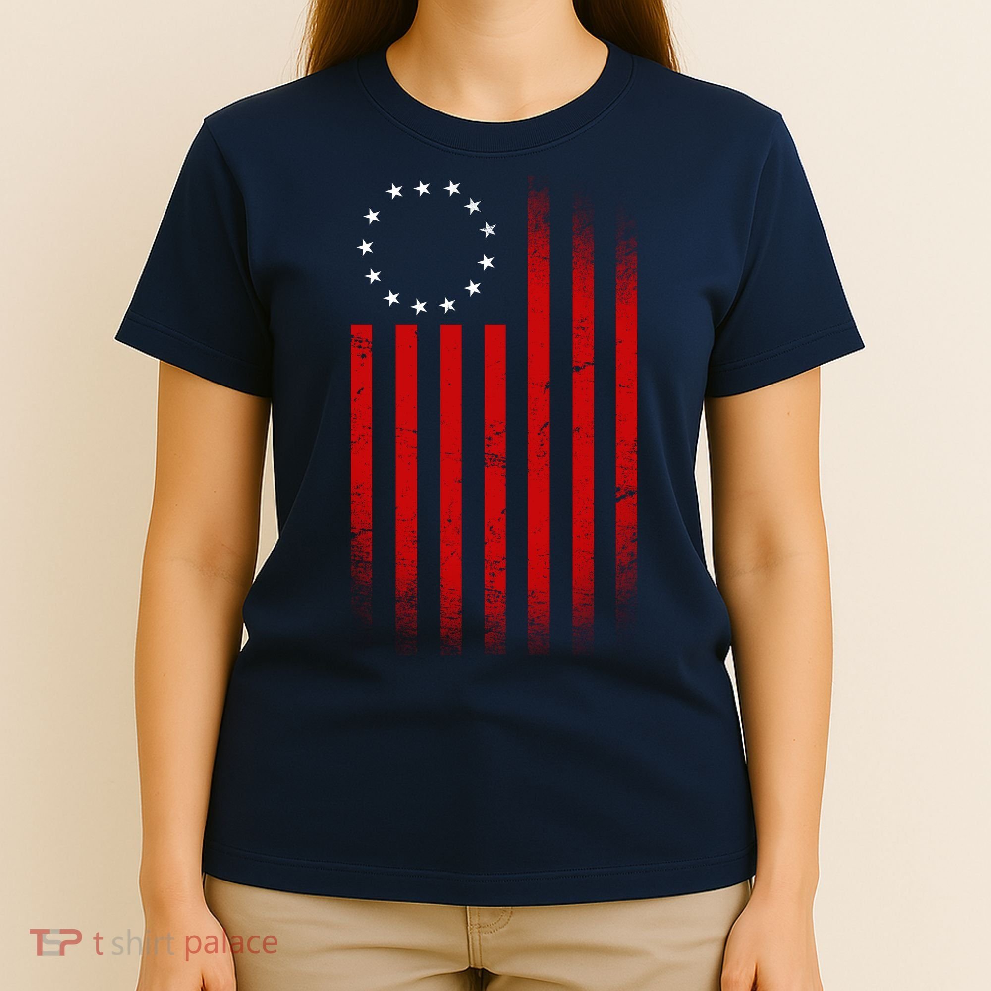 13 Colonies Betty Ross Vintage Flag T-Shirt
