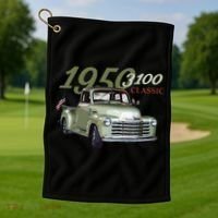 1950 3100 Pickup Truck Car Guys Golf Towel thumb 1