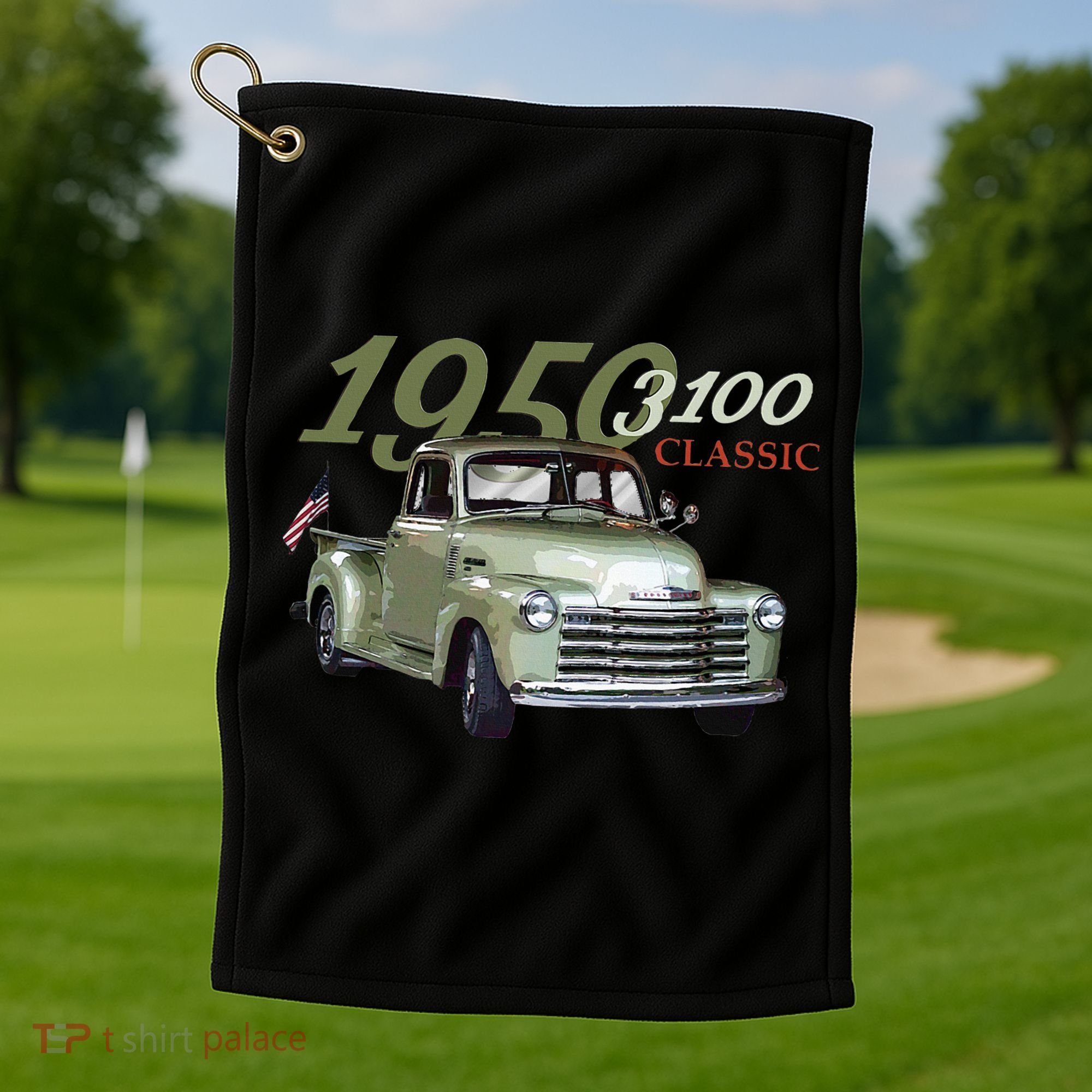 1950 3100 Pickup Truck Car Guys Golf Towel