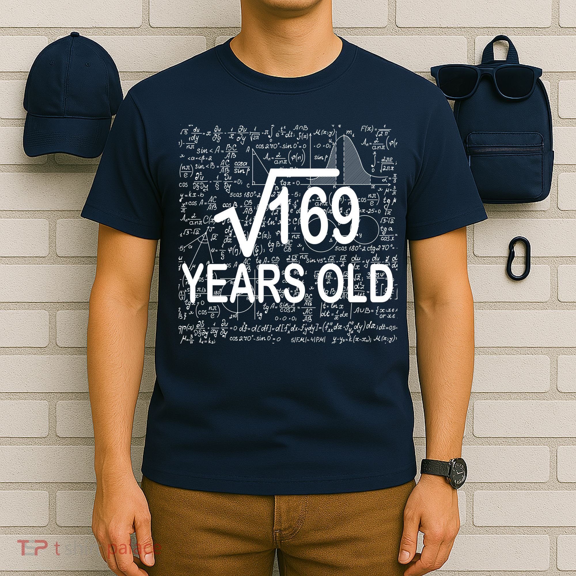 13th Birthday Square Root 169 Math T-Shirt