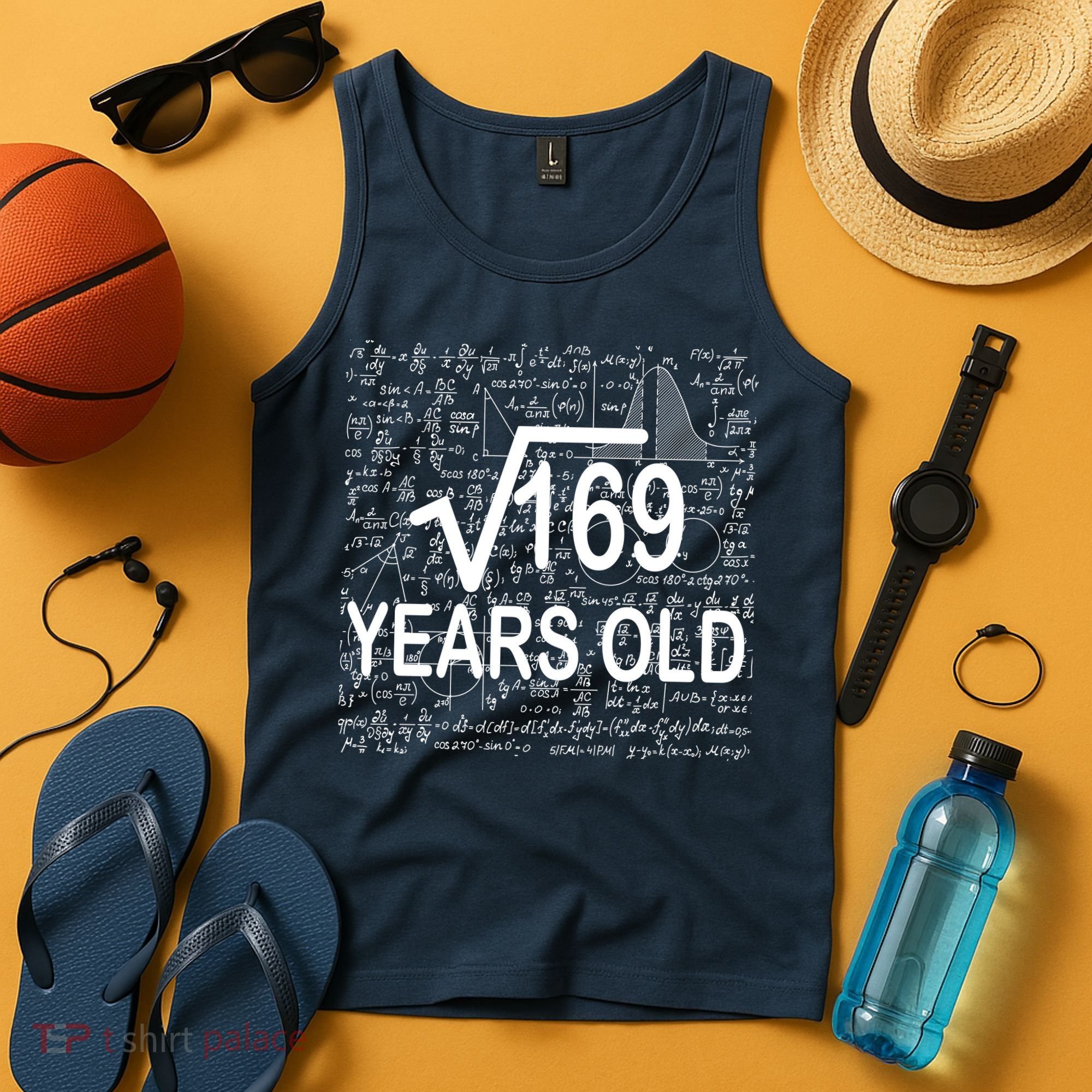 13th Birthday Square Root 169 Math Tank Top