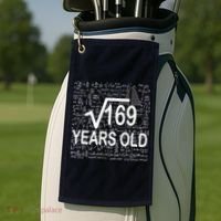 13th Birthday Square Root 169 Math Golf Towel thumb 2