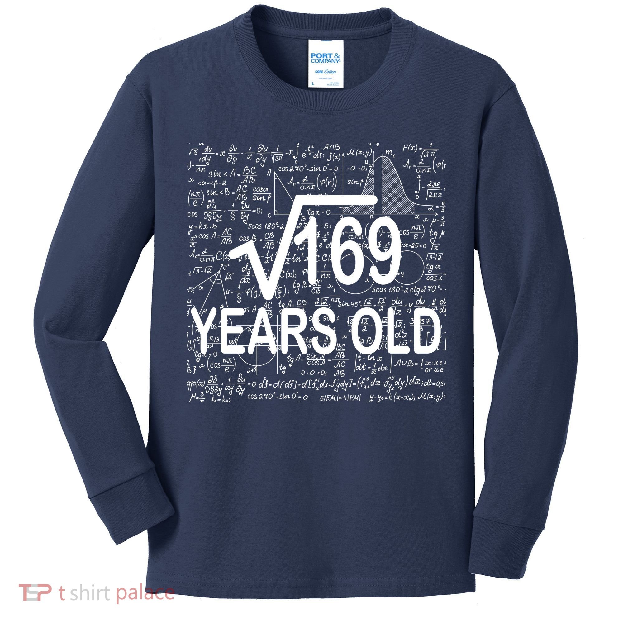 13th Birthday Square Root 169 Math Kids Long Sleeve Shirt