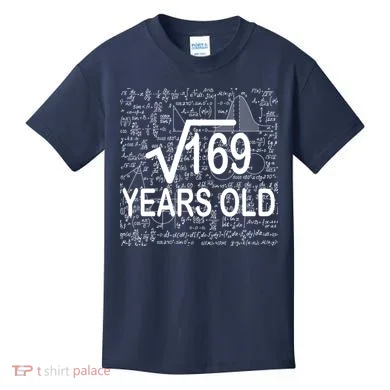 13th Birthday Square Root 169 Math Kids T-Shirt