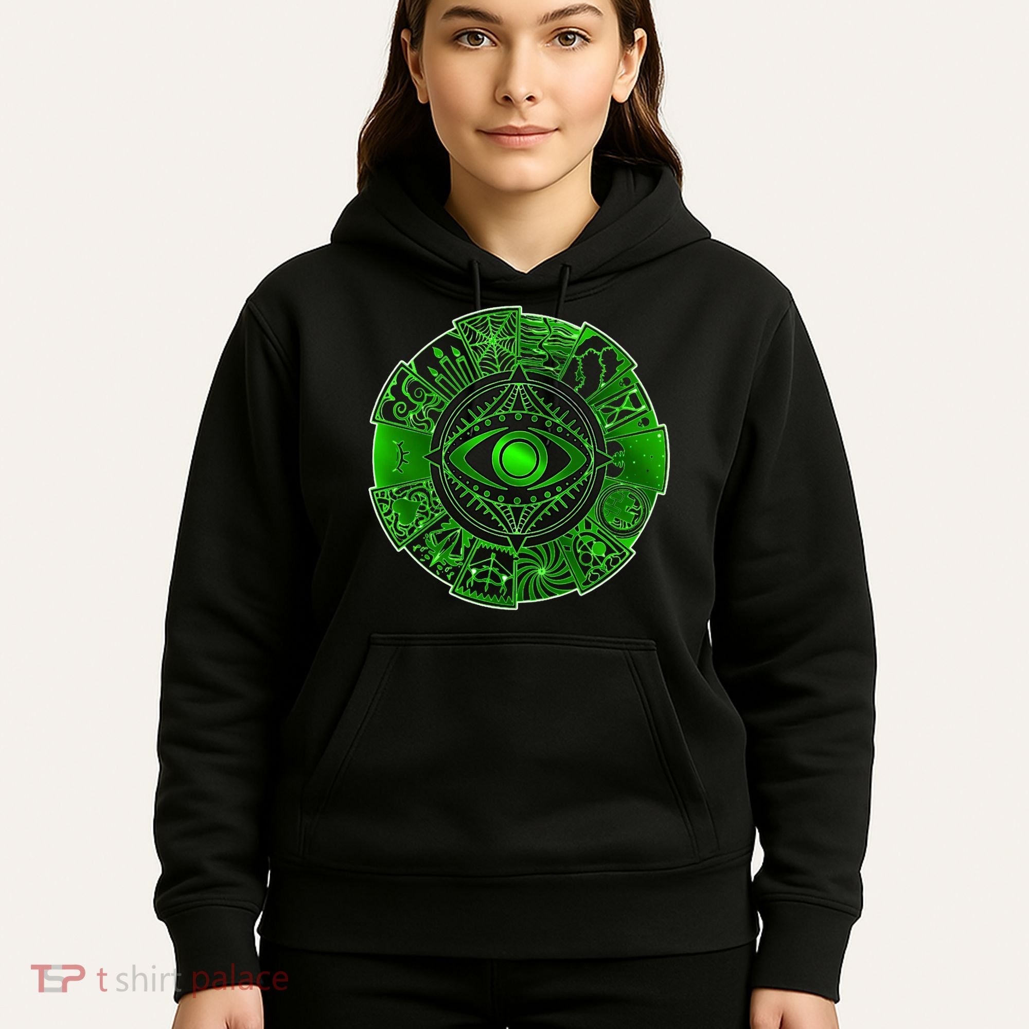 15 Fears Wheel Evil Green Eye Hoodie