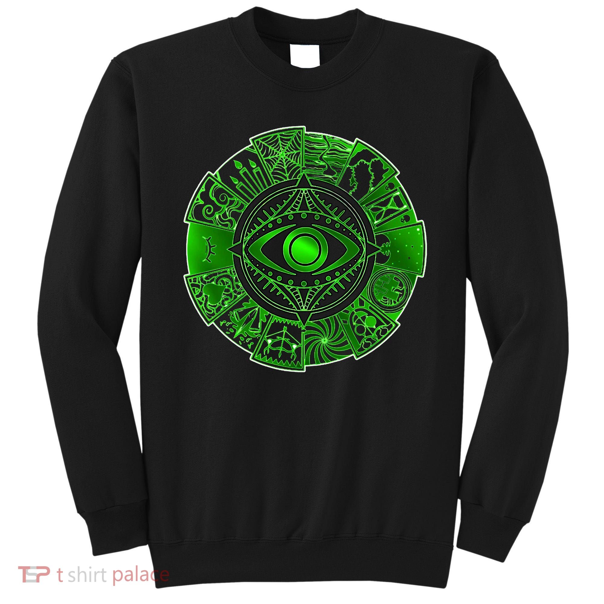 15 Fears Wheel Evil Green Eye Sweatshirt