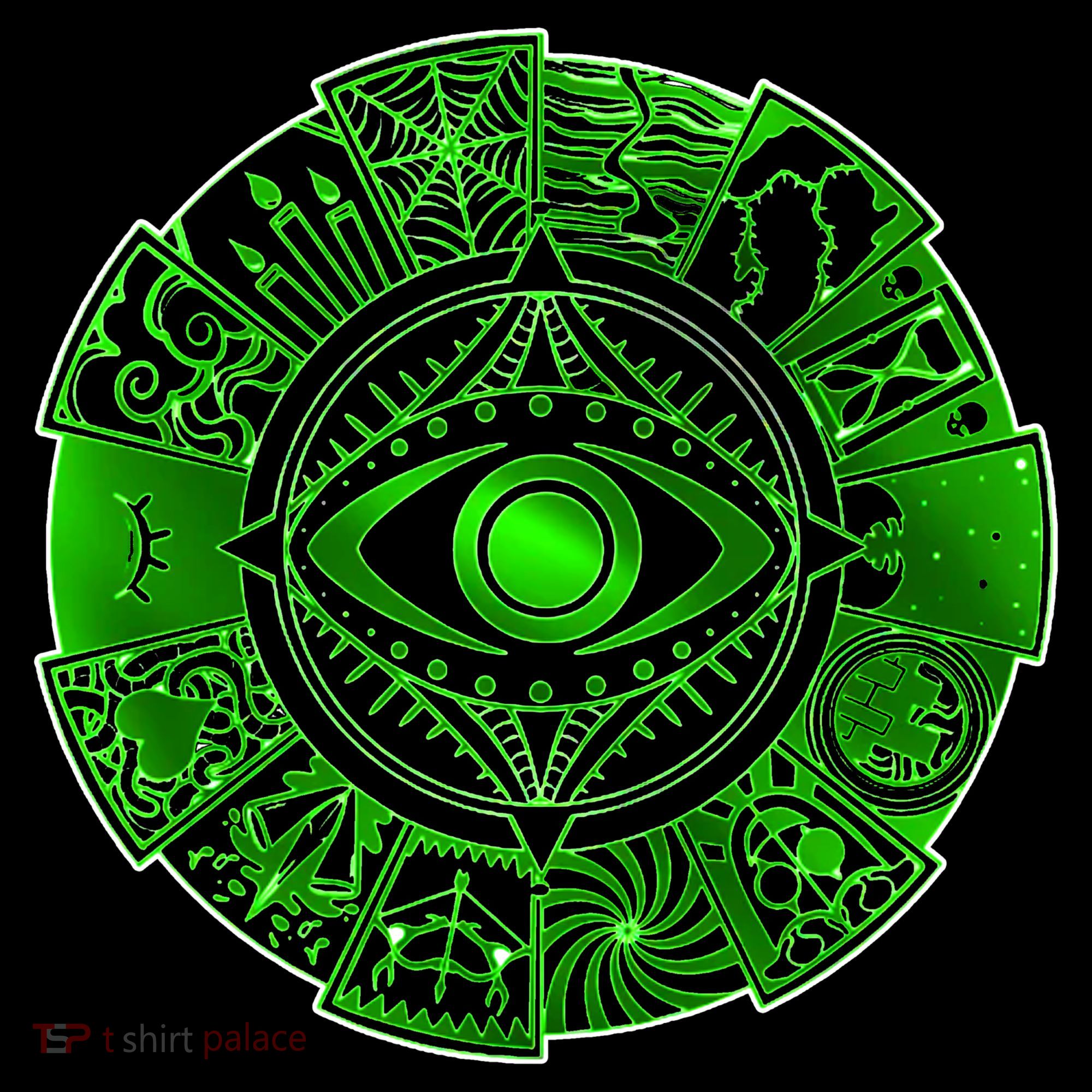 15 Fears Wheel Evil Green Eye T-Shirt