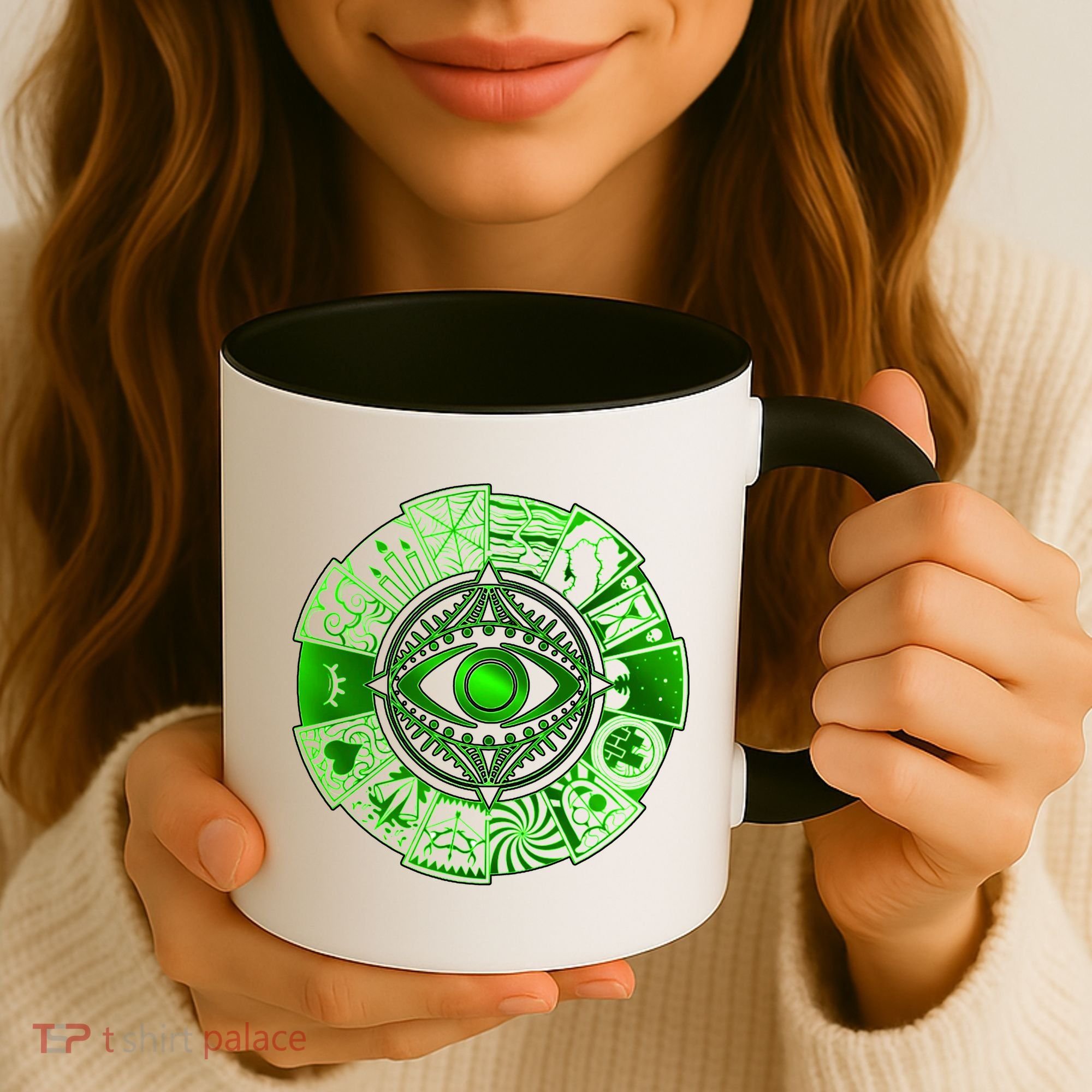 15 Fears Wheel Evil Green Eye Coffee Mug