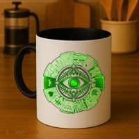 15 Fears Wheel Evil Green Eye Coffee Mug thumb 4