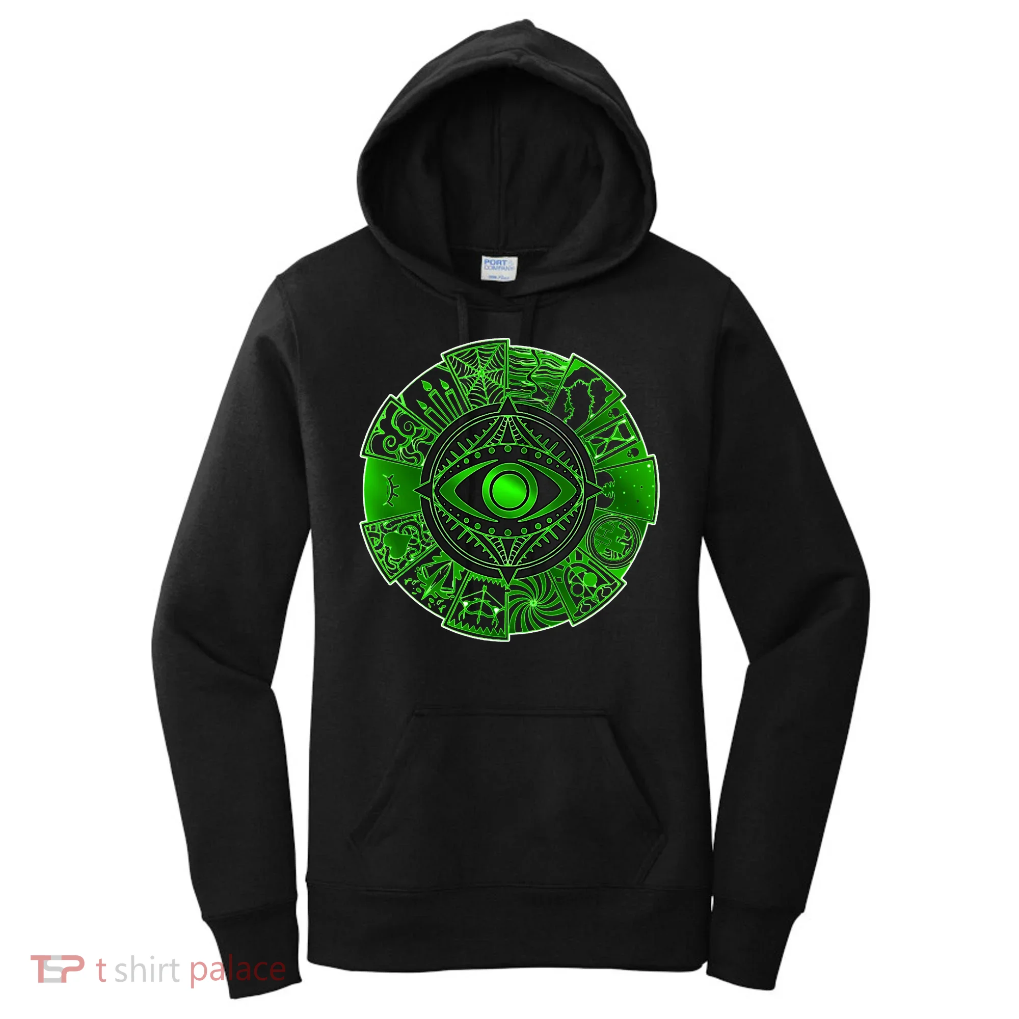 15 Fears Wheel Evil Green Eye Women's Hoodie
